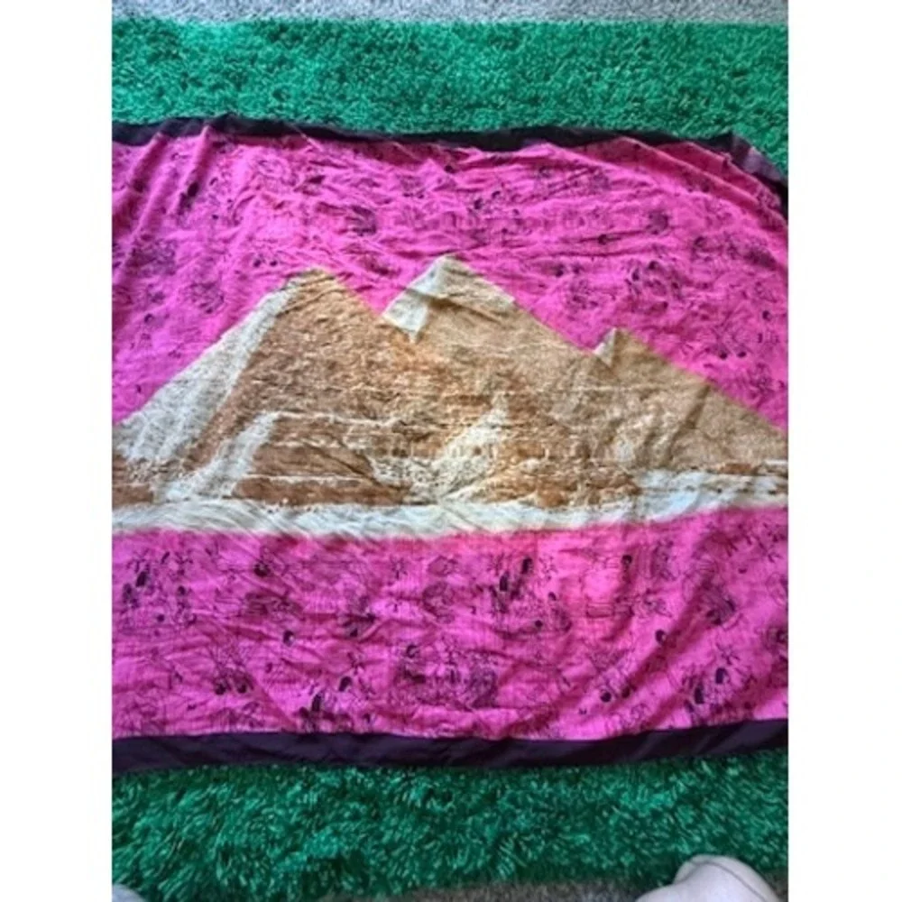 Unique Pink Egyptian Hieroglyphic Scarf Shawl‎ Wrap Large